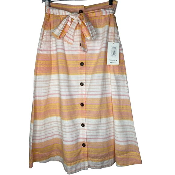 Carve Designs Women's Organic Cotton Button-Down Full Midi Skirt S NWT - Picture 3 of 7